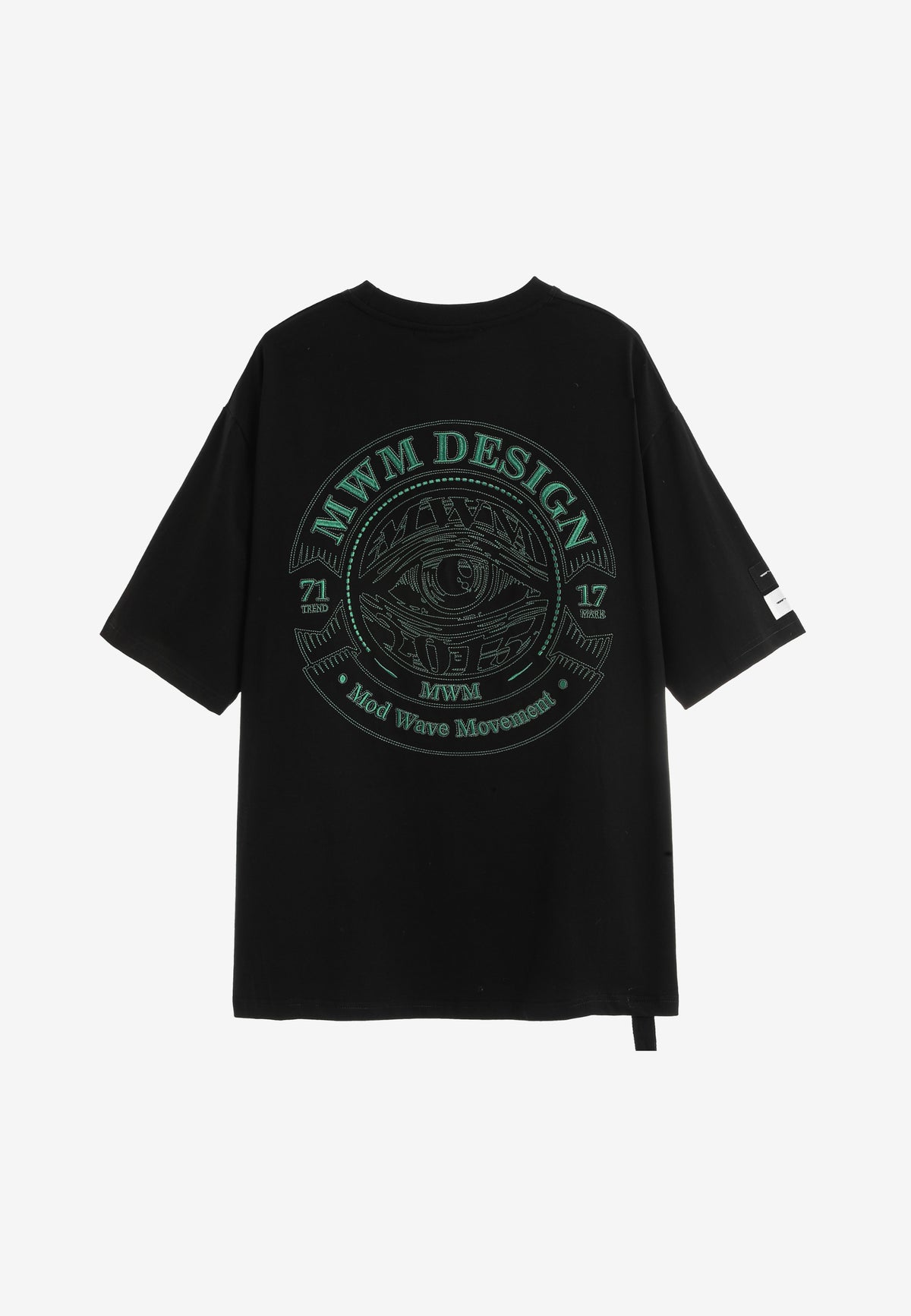 Camiseta de corte regular con motivo Eye MWM bordado en pecho y espalda | MWM [PS_COLORS:BLACK]