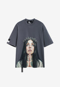 Camiseta Faces de algodón mercerizado con print de gran formato | MWM [PS_COLORS:GREY]