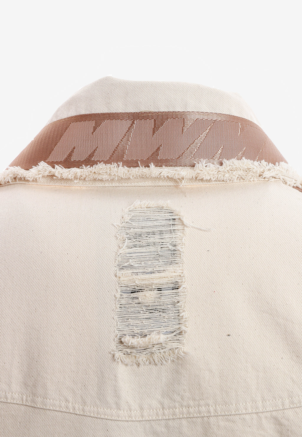 Chaqueta vaquera distressed con cintas MWM y chaleco térmico extraíble | MWM [PS_COLORS:BEIGE]
