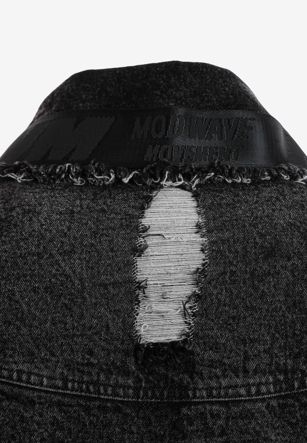 Chaqueta vaquera distressed con cintas MWM y chaleco térmico extraíble | MWM [PS_COLORS:BLACK]