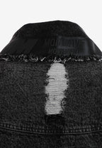 Chaqueta vaquera distressed con cintas MWM y chaleco térmico extraíble | MWM [PS_COLORS:BLACK]