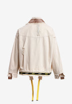 Chaqueta vaquera distressed con cintas MWM | MWM [PS_COLORS:BEIGE]