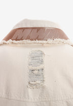 Chaqueta vaquera distressed con cintas MWM | MWM [PS_COLORS:BEIGE]