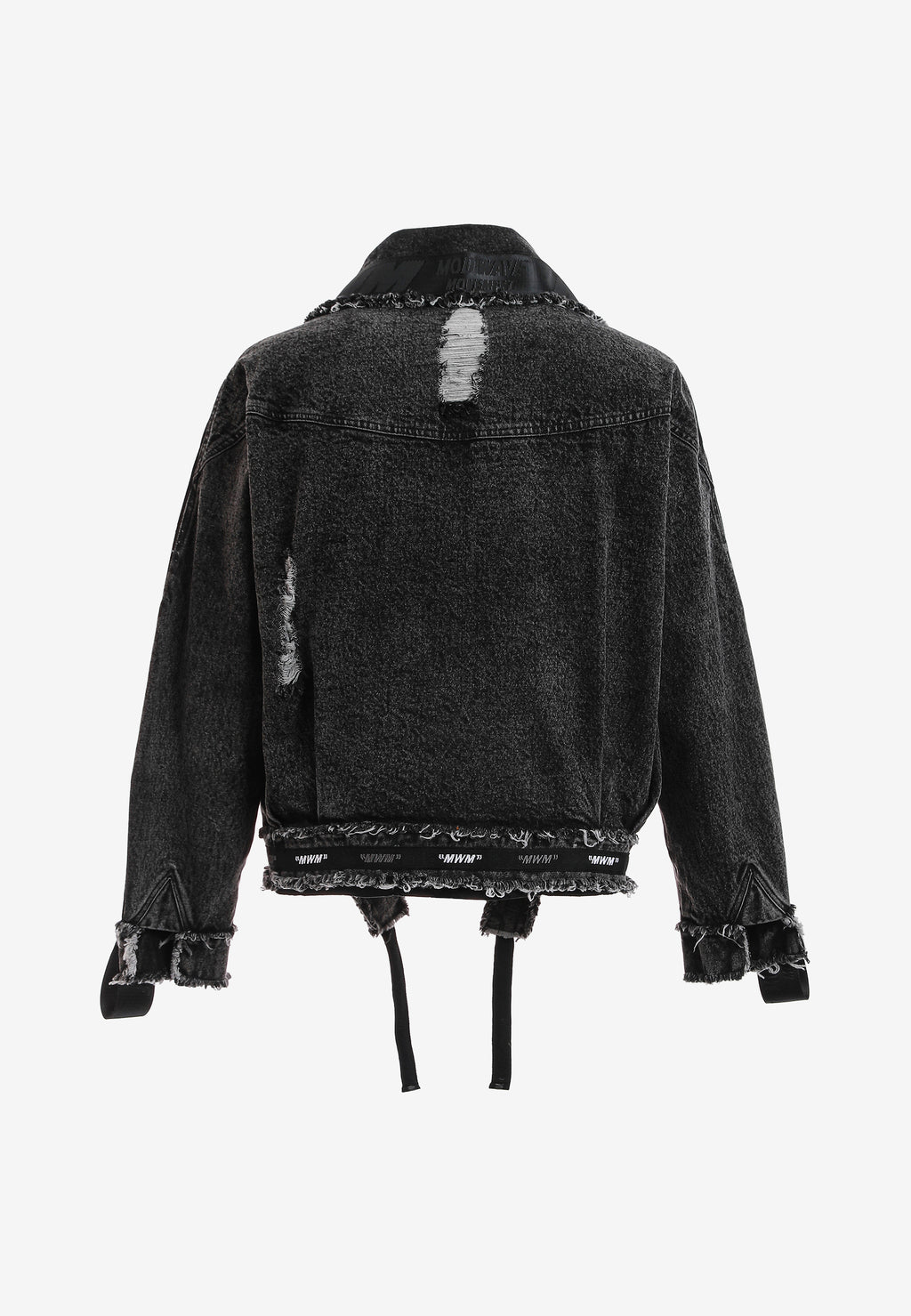 Chaqueta vaquera distressed con cintas MWM | MWM [PS_COLORS:BLACK]