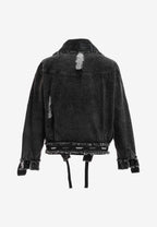 Chaqueta vaquera distressed con cintas MWM | MWM [PS_COLORS:BLACK]