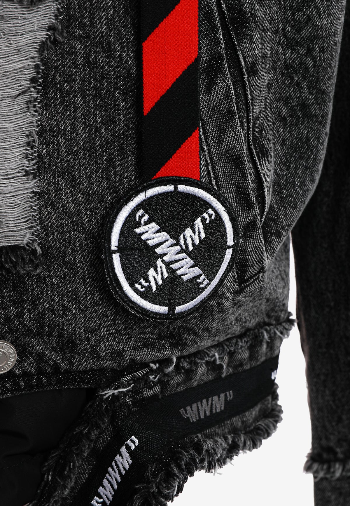 Chaqueta vaquera distressed con cintas MWM | MWM [PS_COLORS:BLACK]