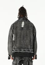 Chaqueta vaquera distressed con cintas MWM | MWM [PS_COLORS:BLACK]