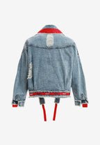 Chaqueta vaquera distressed con cintas MWM | MWM [PS_COLORS:BLUE]