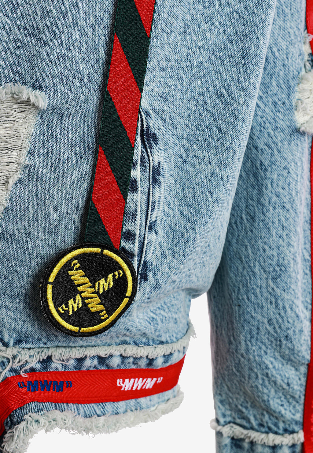 Chaqueta vaquera distressed con cintas MWM | MWM [PS_COLORS:BLUE]
