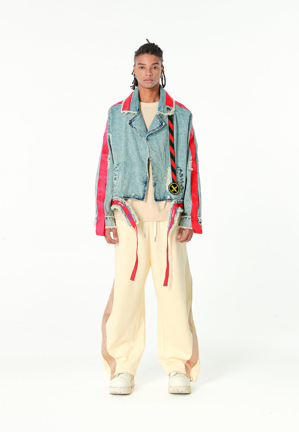 Chaqueta vaquera distressed con cintas MWM | MWM [PS_COLORS:BLUE]
