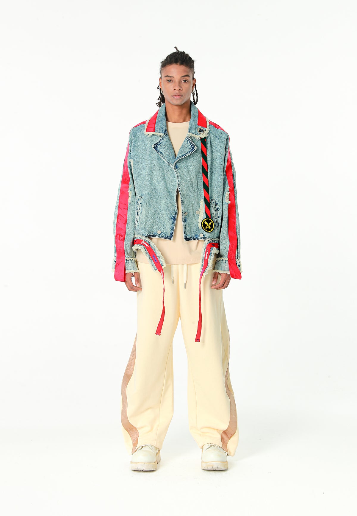 Chaqueta vaquera distressed con cintas MWM | MWM [PS_COLORS:BLUE]
