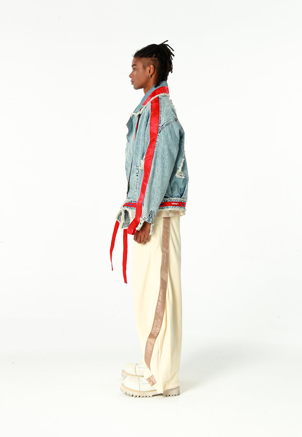 Chaqueta vaquera distressed con cintas MWM | MWM [PS_COLORS:BLUE]