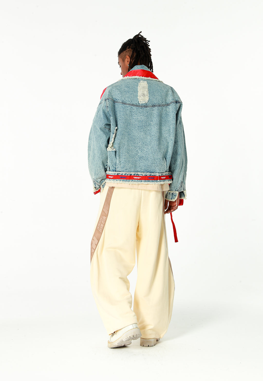 Chaqueta vaquera distressed con cintas MWM | MWM [PS_COLORS:BLUE]