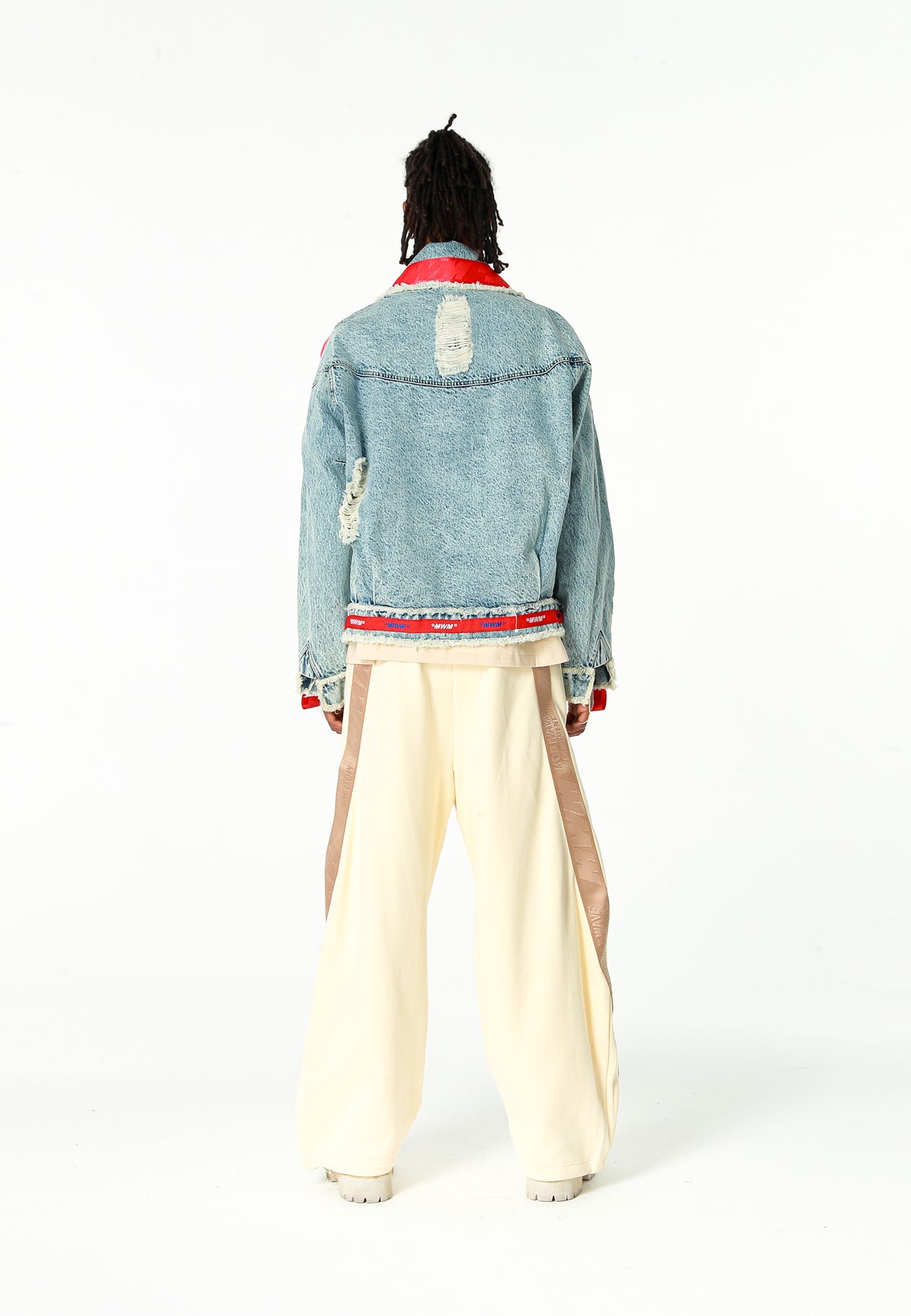Chaqueta vaquera distressed con cintas MWM | MWM [PS_COLORS:BLUE]