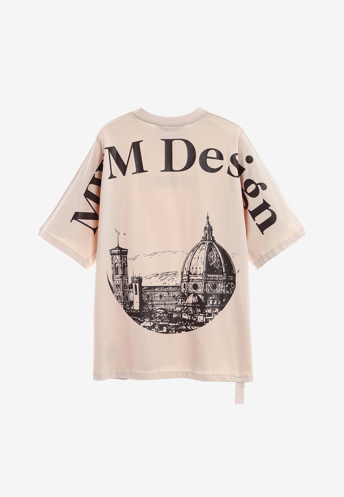 Camiseta de corte cuadrado y relajado con paisaje en la espalda | MWM [PS_COLORS:ECRU]