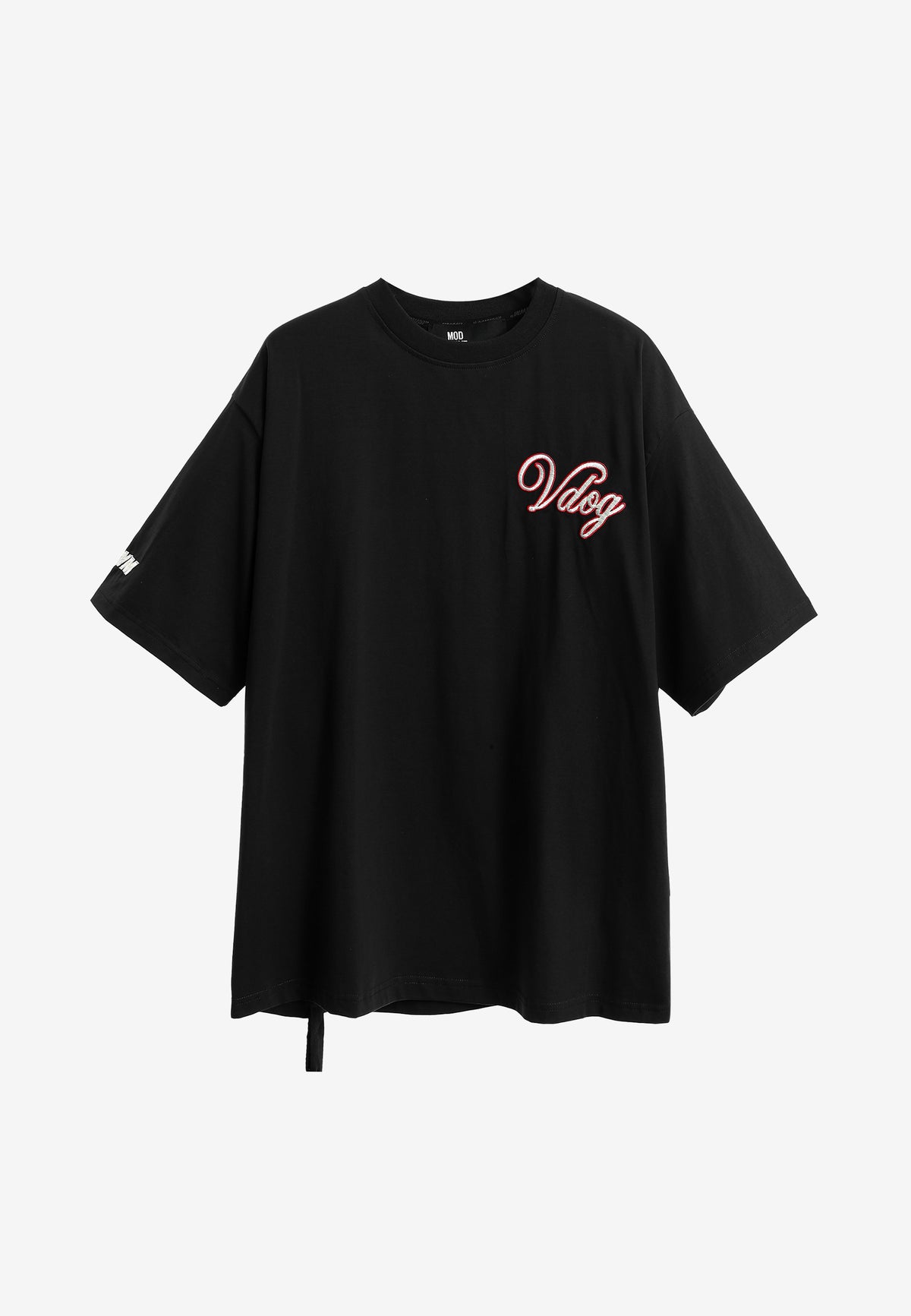 Camiseta Vanguard Dogs VDOG de corte regular con bulldog y aplicaciones efecto piel en la espalda | MWM [PS_COLORS:BLACK]