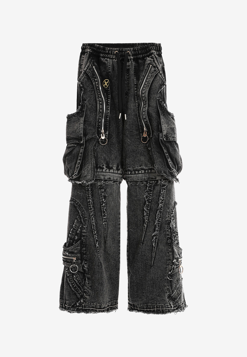 Pantalón cargo Vanguard Dogs de pierna ancha convertible en bermuda | MWM [PS_COLORS:BLACK]