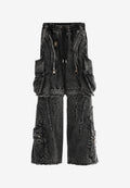 Pantalón cargo Vanguard Dogs de pierna ancha convertible en bermuda | MWM [PS_COLORS:BLACK]