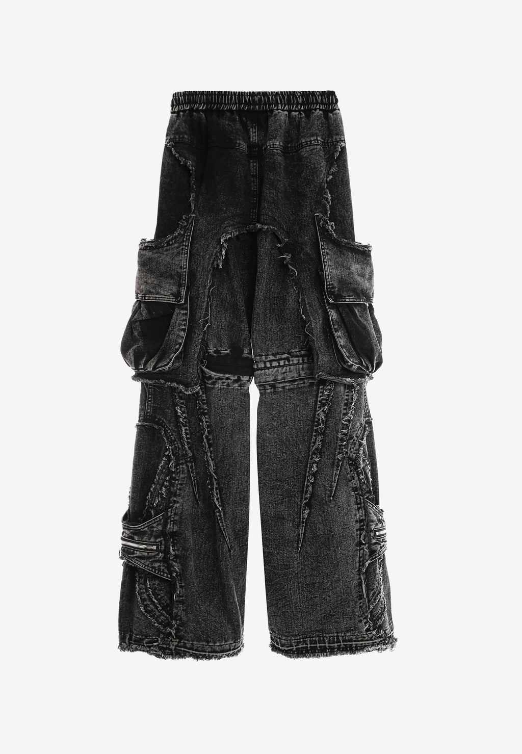 Pantalón cargo Vanguard Dogs de pierna ancha convertible en bermuda | MWM [PS_COLORS:BLACK]