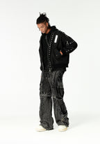 Pantalón cargo Vanguard Dogs de pierna ancha convertible en bermuda | MWM [PS_COLORS:BLACK]