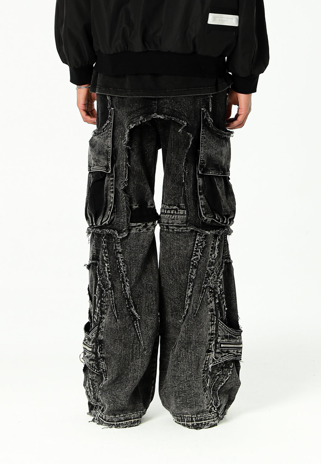 Pantalón cargo Vanguard Dogs de pierna ancha convertible en bermuda | MWM [PS_COLORS:BLACK]