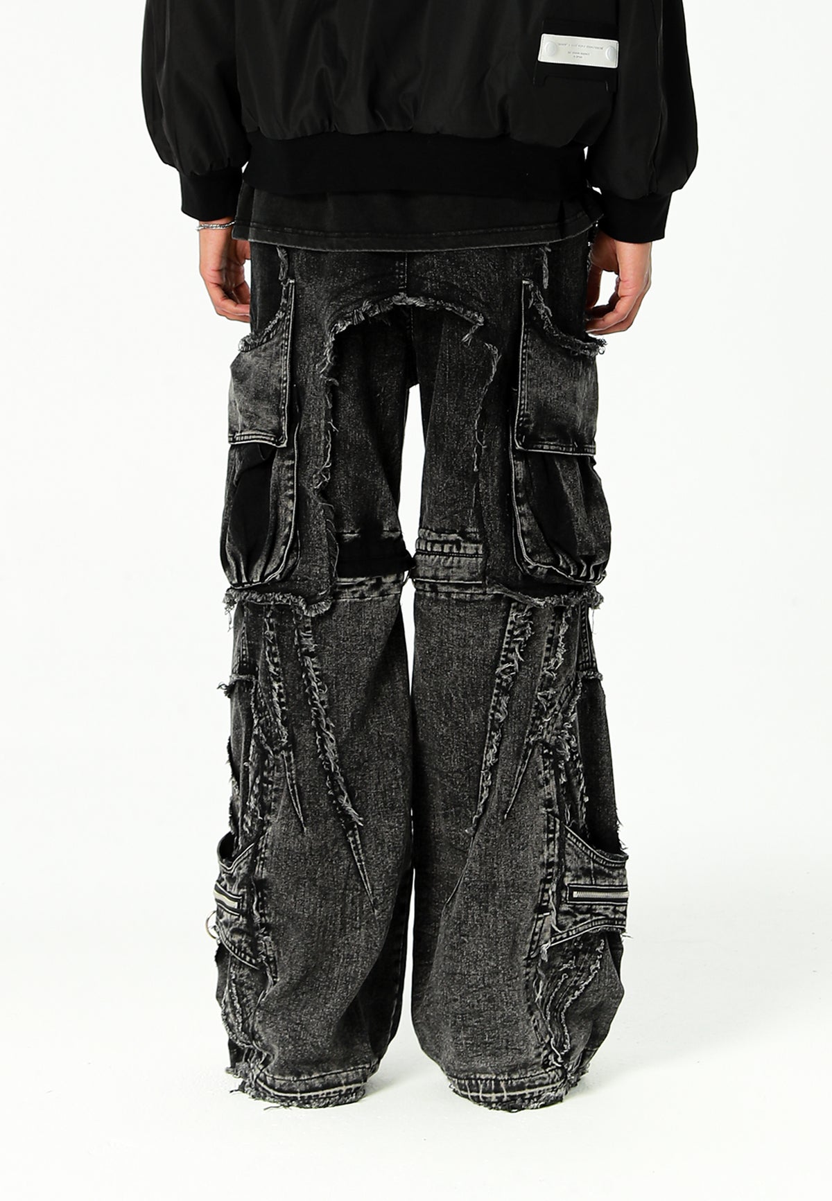 Pantalón cargo Vanguard Dogs de pierna ancha convertible en bermuda | MWM [PS_COLORS:BLACK]