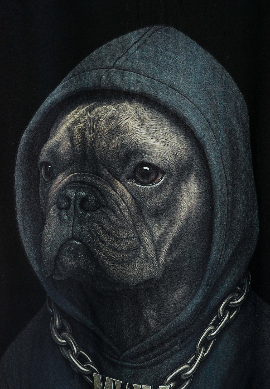 Camiseta oversize Vanguard Dogs Faces con print de bulldog en la espalda | MWM [PS_COLORS:BLACK]