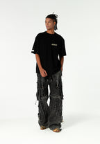 Camiseta oversize Vanguard Dogs Faces con print de bulldog en la espalda | MWM [PS_COLORS:BLACK]