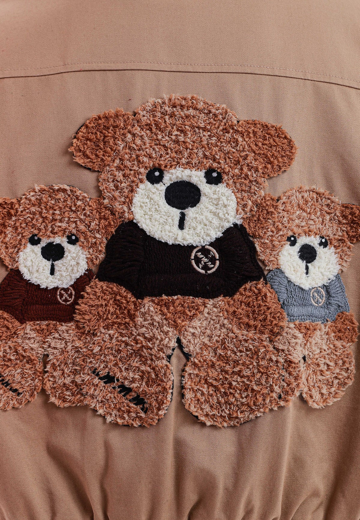 Chaqueta Harrington TEDDY de canvas con cuello efecto piel y parche Teddy en la espalda | MWM [PS_COLORS:CAMEL]