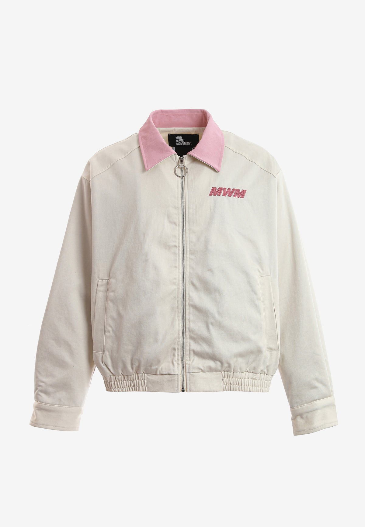 Chaqueta Harrington TEDDY de canvas con cuello efecto piel y parche Teddy en la espalda | MWM [PS_COLORS:ECRU]