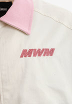 Chaqueta Harrington TEDDY de canvas con cuello efecto piel y parche Teddy en la espalda | MWM [PS_COLORS:ECRU]