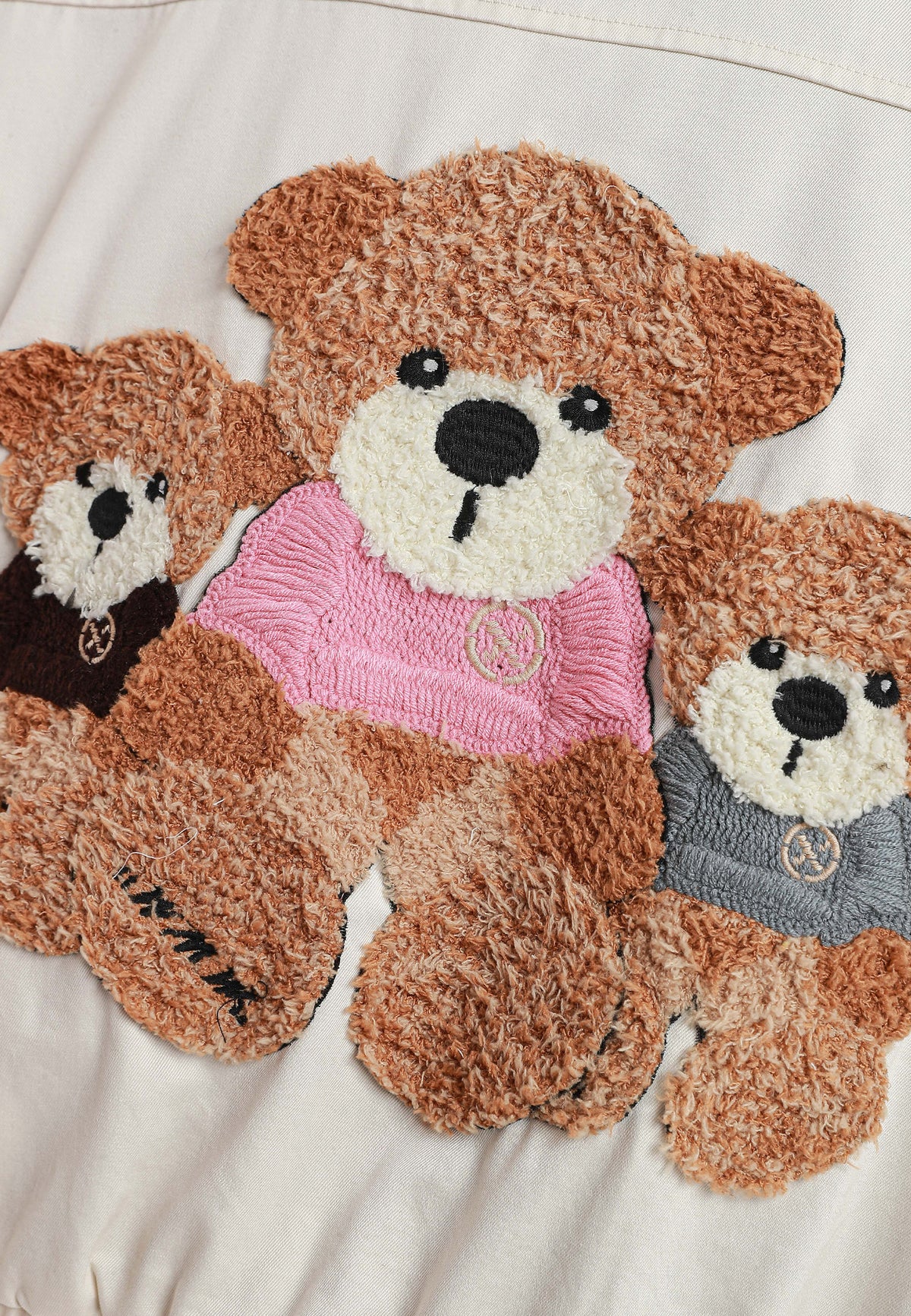 Chaqueta Harrington TEDDY de canvas con cuello efecto piel y parche Teddy en la espalda | MWM [PS_COLORS:ECRU]