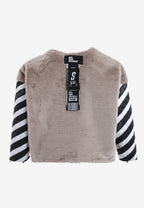 Chaqueta vaquera de mujer TEDDY con cuello y puños de pelo y parche Teddy en la espalda | MWM [PS_COLORS:BLACK]