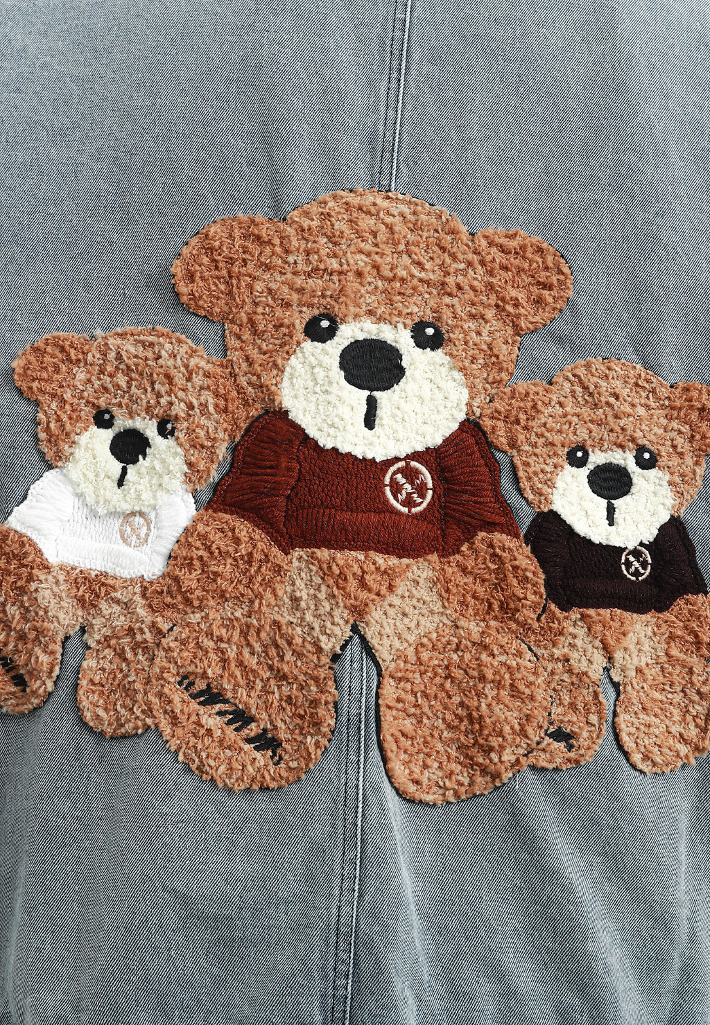 Chaqueta vaquera de mujer TEDDY con cuello y puños de pelo y parche Teddy en la espalda | MWM [PS_COLORS:DENIM]