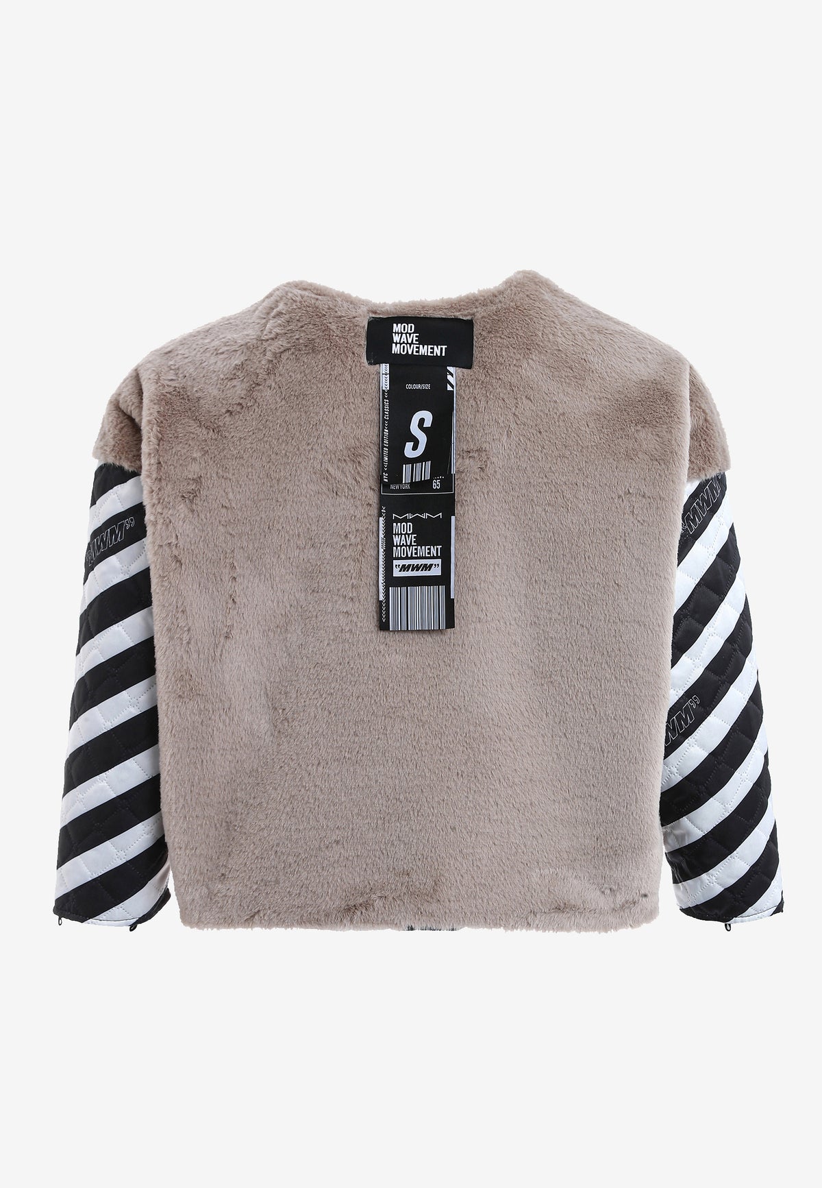 Chaqueta vaquera de mujer TEDDY con cuello y puños de pelo y parche Teddy en la espalda | MWM [PS_COLORS:DENIM]