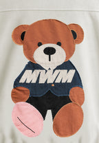 Chaqueta Harrington TEDDY efecto piel con parche Teddy de canvas y forro animal print | MWM [PS_COLORS:ECRU]