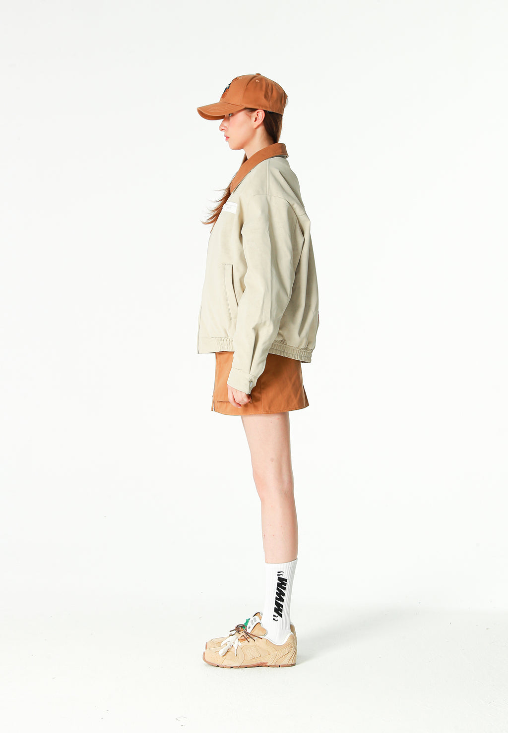 Chaqueta Harrington TEDDY efecto piel con parche Teddy de canvas y forro animal print | MWM [PS_COLORS:ECRU]
