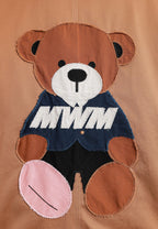 Chaqueta de mujer TEDDY de canvas con cuello y puños de pelo y parche Teddy en la espalda | MWM [PS_COLORS:CAMEL]