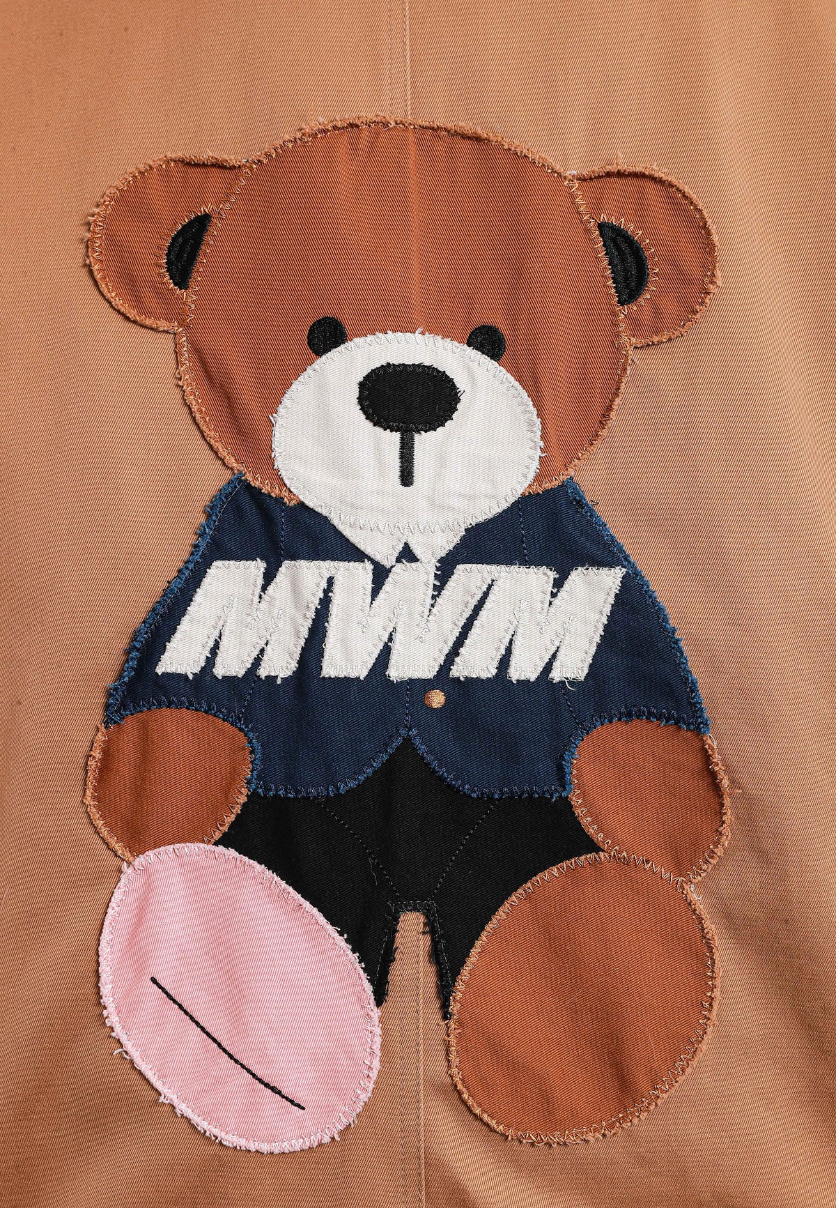 Chaqueta de mujer TEDDY de canvas con cuello y puños de pelo y parche Teddy en la espalda | MWM [PS_COLORS:CAMEL]