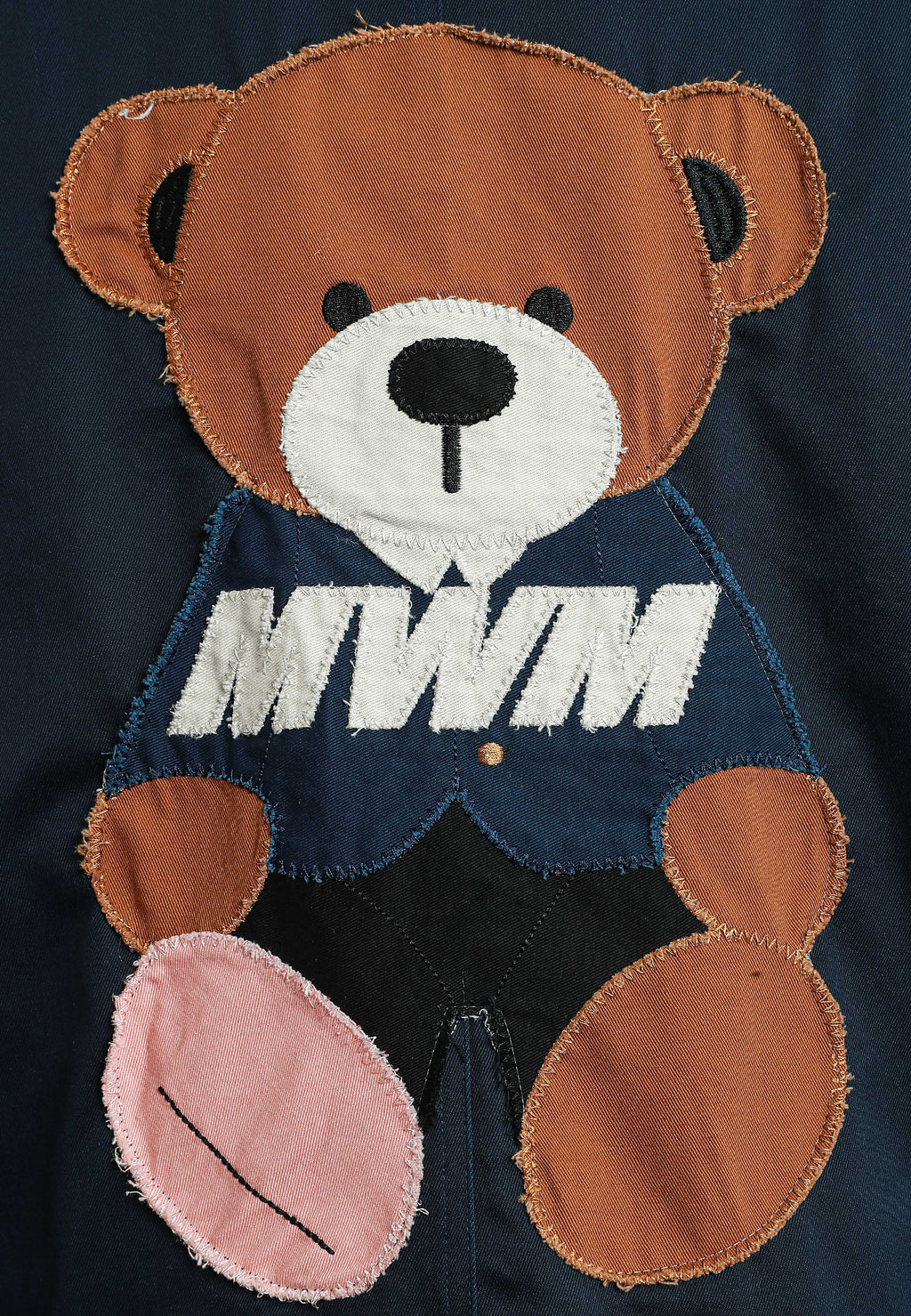 Chaqueta de mujer TEDDY de canvas con cuello y puños de pelo y parche Teddy en la espalda | MWM [PS_COLORS:NAVY]