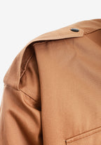 Chaqueta de mujer de canvas con cuello y puños de pelo | MWM [PS_COLORS:CAMEL]