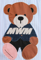 Camisa TEDDY corta con bolsillos laterales, cierre chino y parche Teddy en la espalda | MWM [PS_COLORS:BLUE]