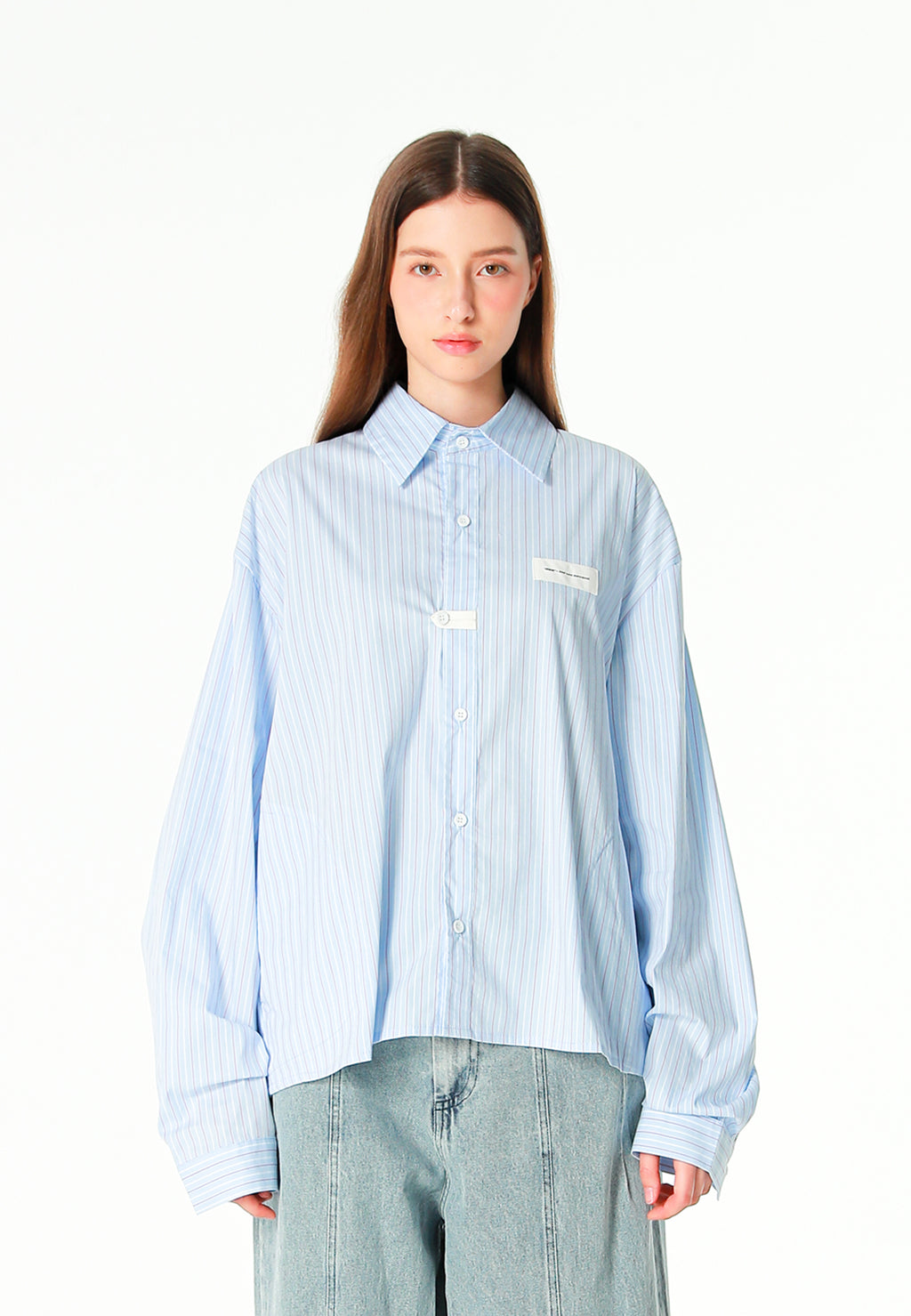 Camisa TEDDY corta con bolsillos laterales, cierre chino y parche Teddy en la espalda | MWM [PS_COLORS:BLUE]