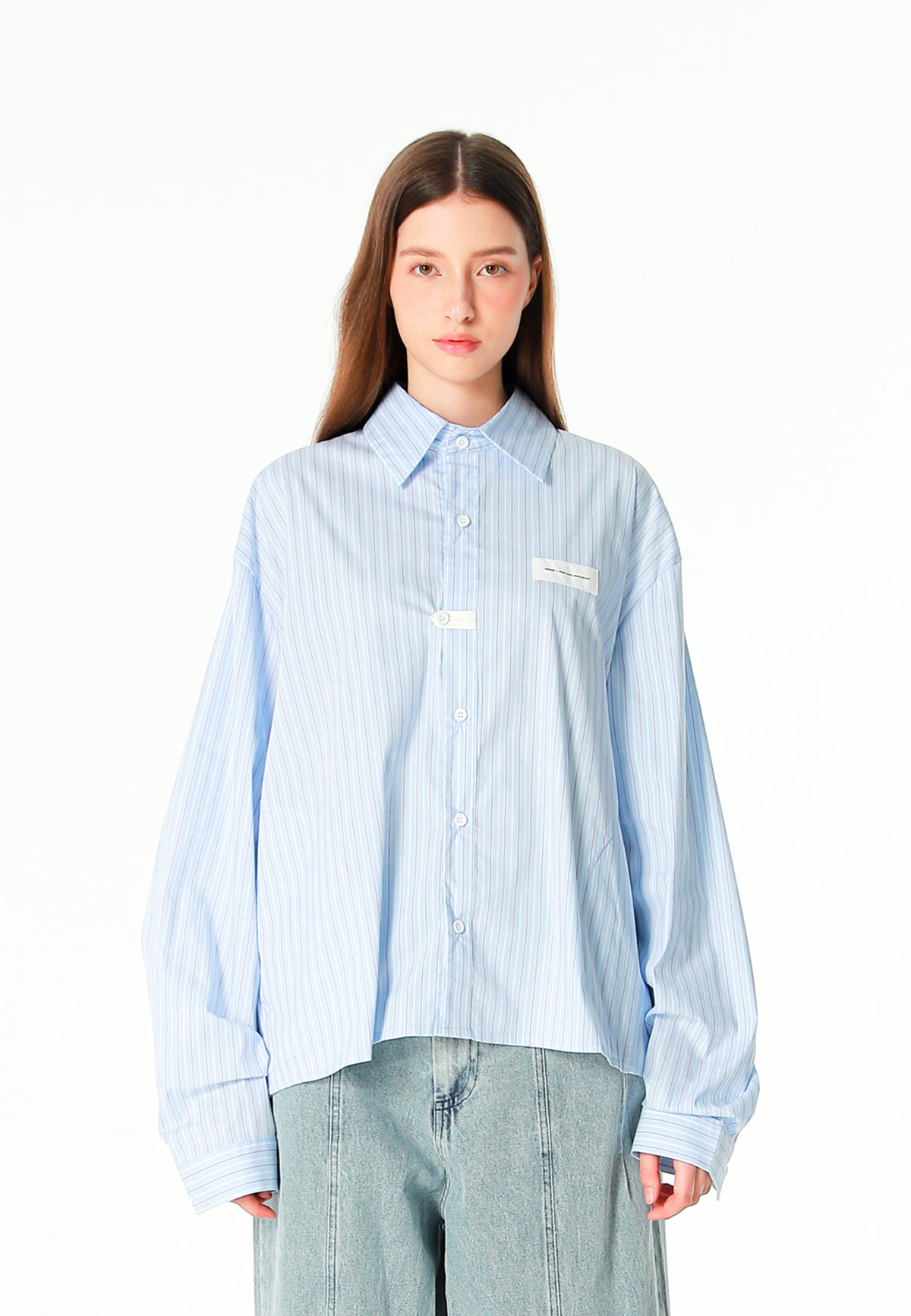 Camisa TEDDY corta con bolsillos laterales, cierre chino y parche Teddy en la espalda | MWM [PS_COLORS:BLUE]