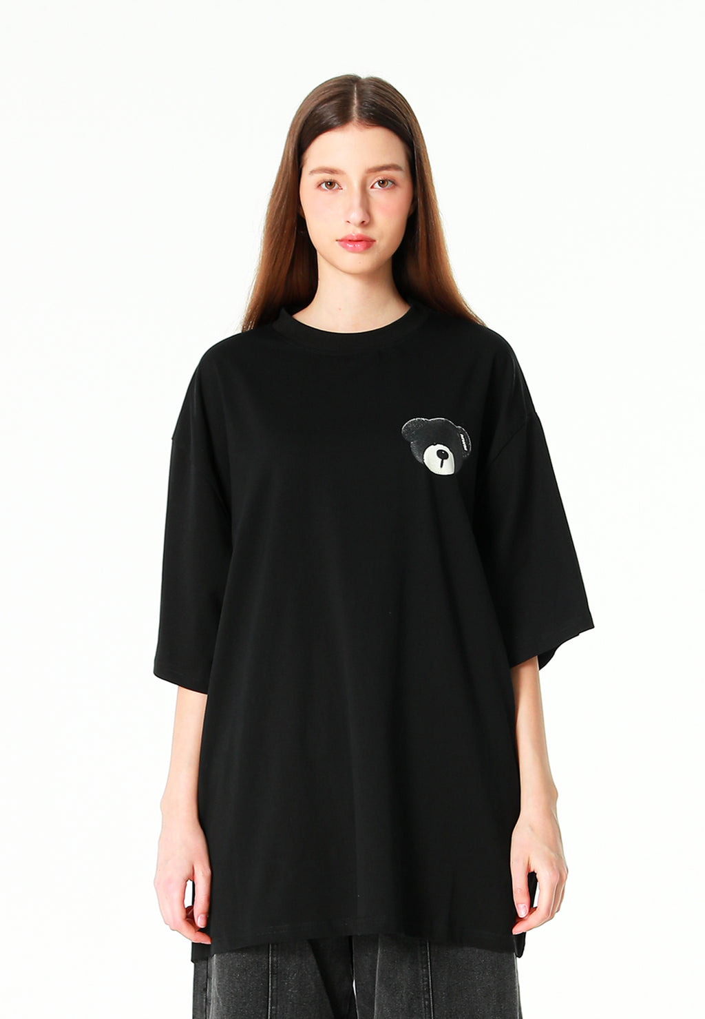 Camiseta TEDDY Mike Bag de corte regular con print en pecho y espalda | MWM [PS_COLORS:BLACK]
