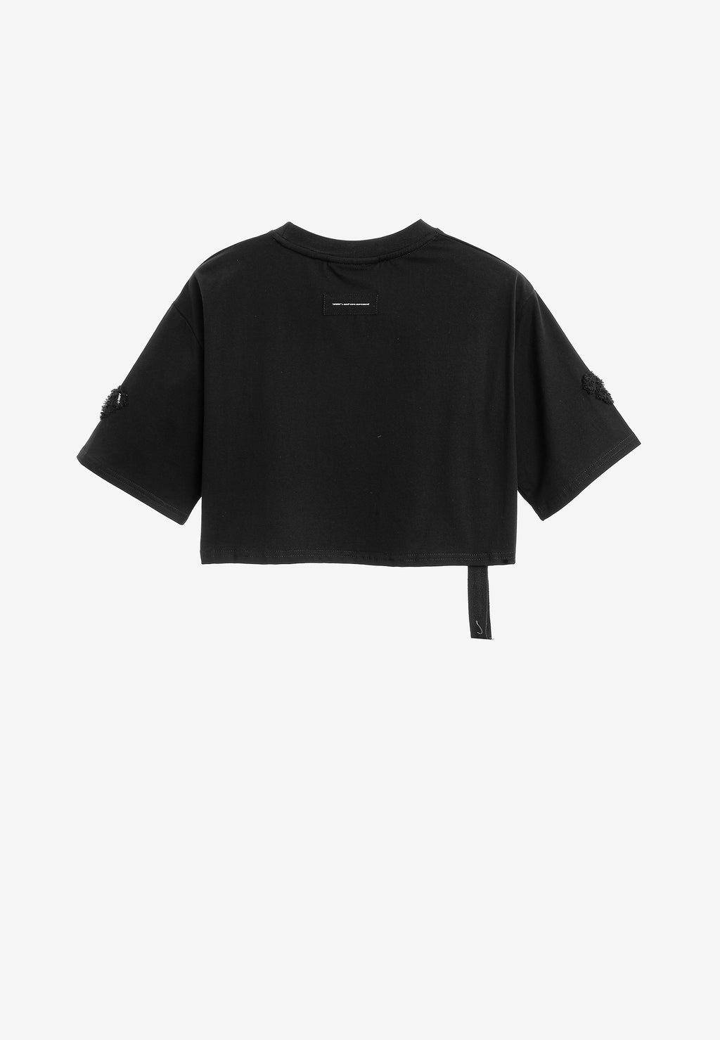 Camiseta de mujer TEDDY Mike Bag corta con gran parche frontal y detalles en mangas | MWM [PS_COLORS:BLACK]