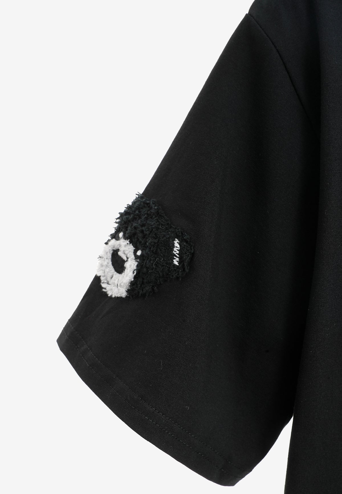 Camiseta de mujer TEDDY Mike Bag corta con gran parche frontal y detalles en mangas | MWM [PS_COLORS:BLACK]