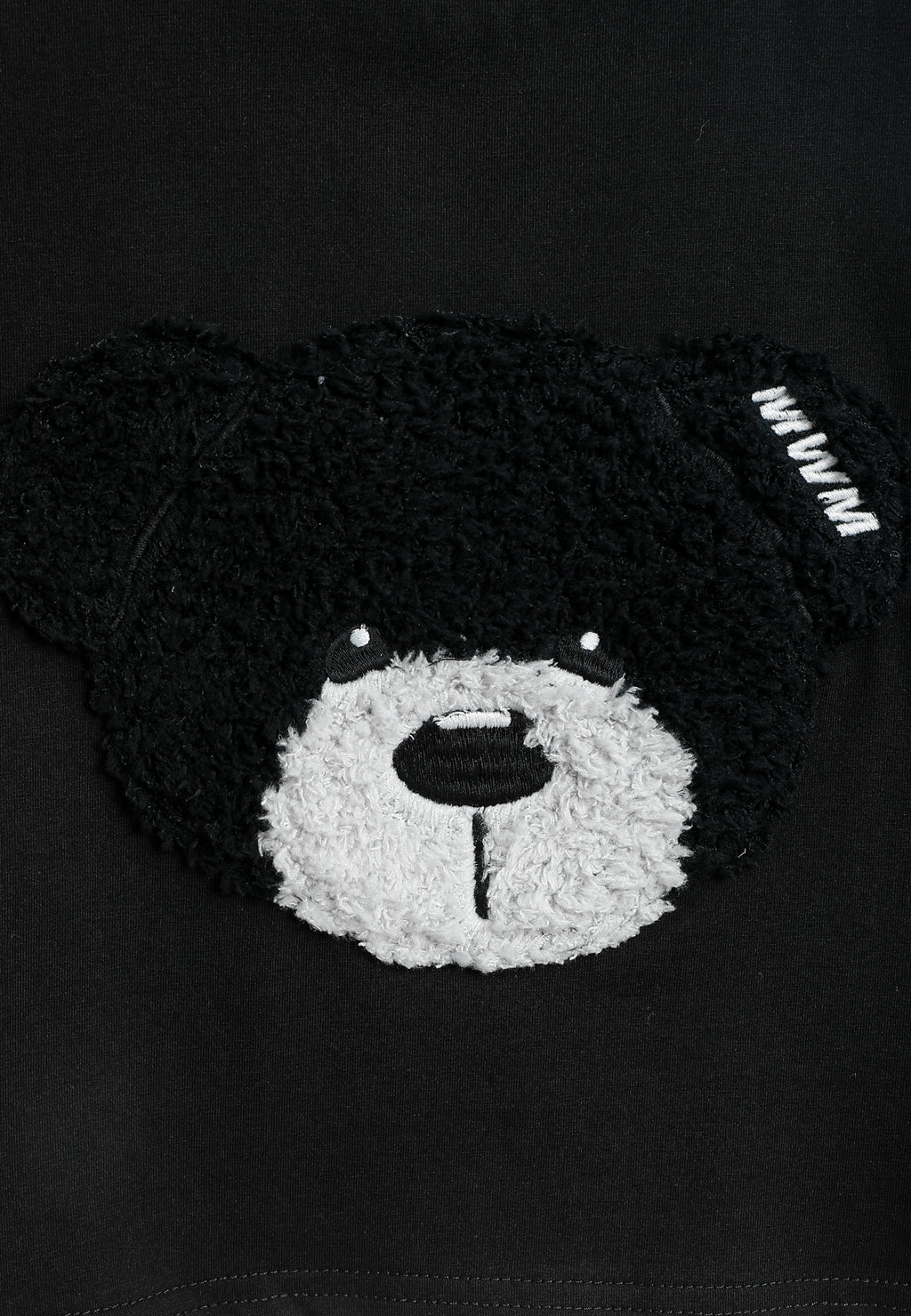 Camiseta de mujer TEDDY Mike Bag corta con gran parche frontal y detalles en mangas | MWM [PS_COLORS:BLACK]