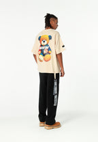 Camiseta TEDDY de corte regular con print patchwork 3D en la espalda | MWM [PS_COLORS:ECRU]