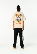 Camiseta TEDDY de corte regular con print patchwork 3D en la espalda | MWM [PS_COLORS:ECRU]